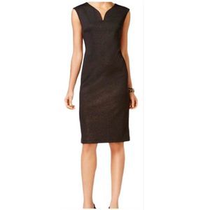 ECI NY BLACK AND GOLD SHEATH DRESS SZ 12